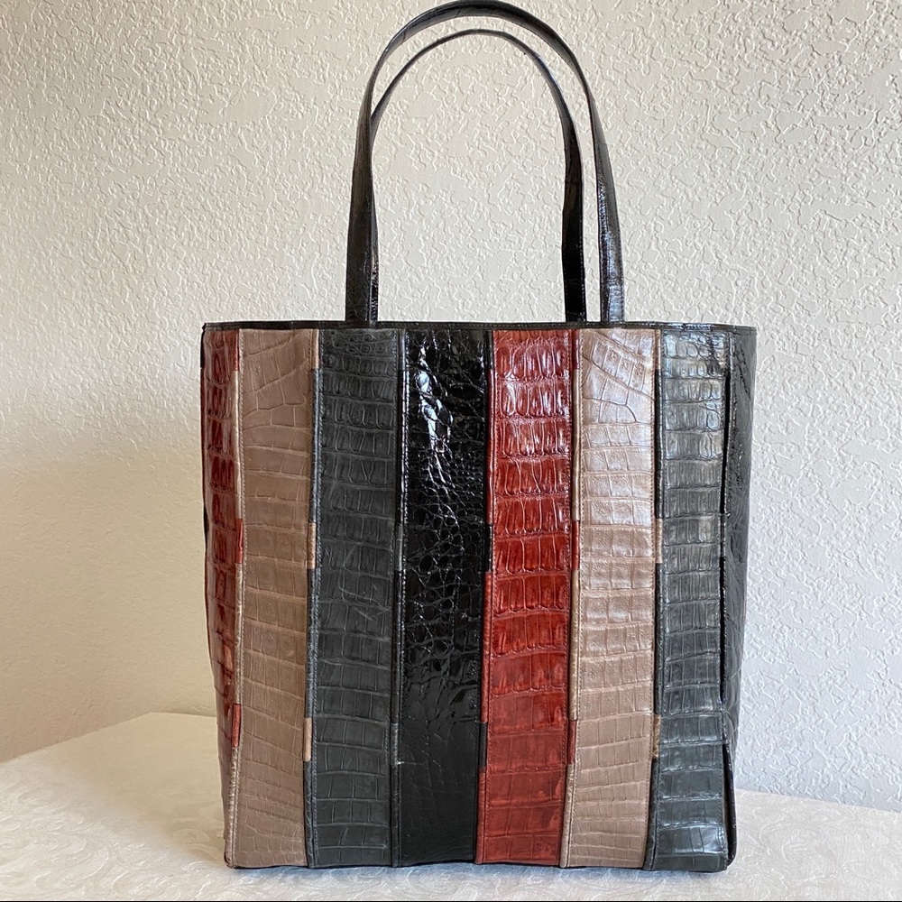 Nancy Gonzalez multicolor Crocodile Tote